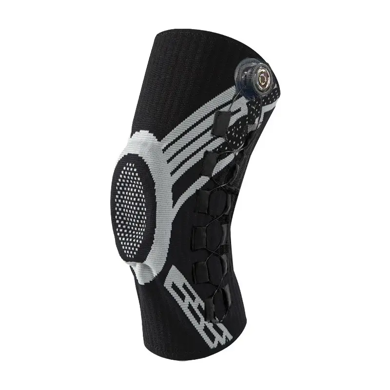 Adjustable Sport Knee Brace, Left Right Separate Design, Alloy Spring Stabilizer, Honeycomb Silicone Cushion, Anti-Slip Compression Support