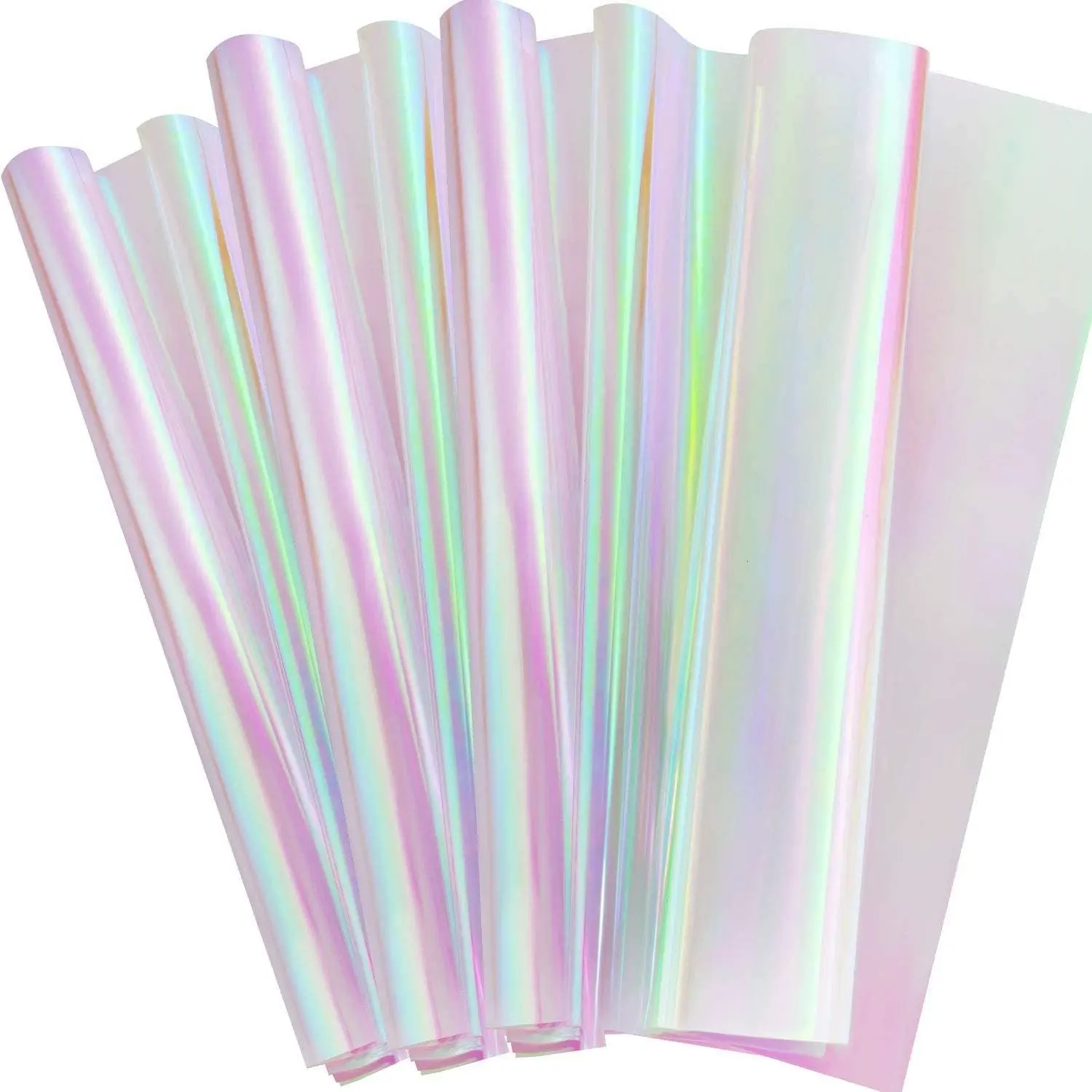 Iridescent Cellophane Film Rainbow Cellophane Wrapping DIY Craft Decorations for Gift Baskets Fairy Butterfly Supply Party Festival celebrations (39 x 138 Inch,Pink)