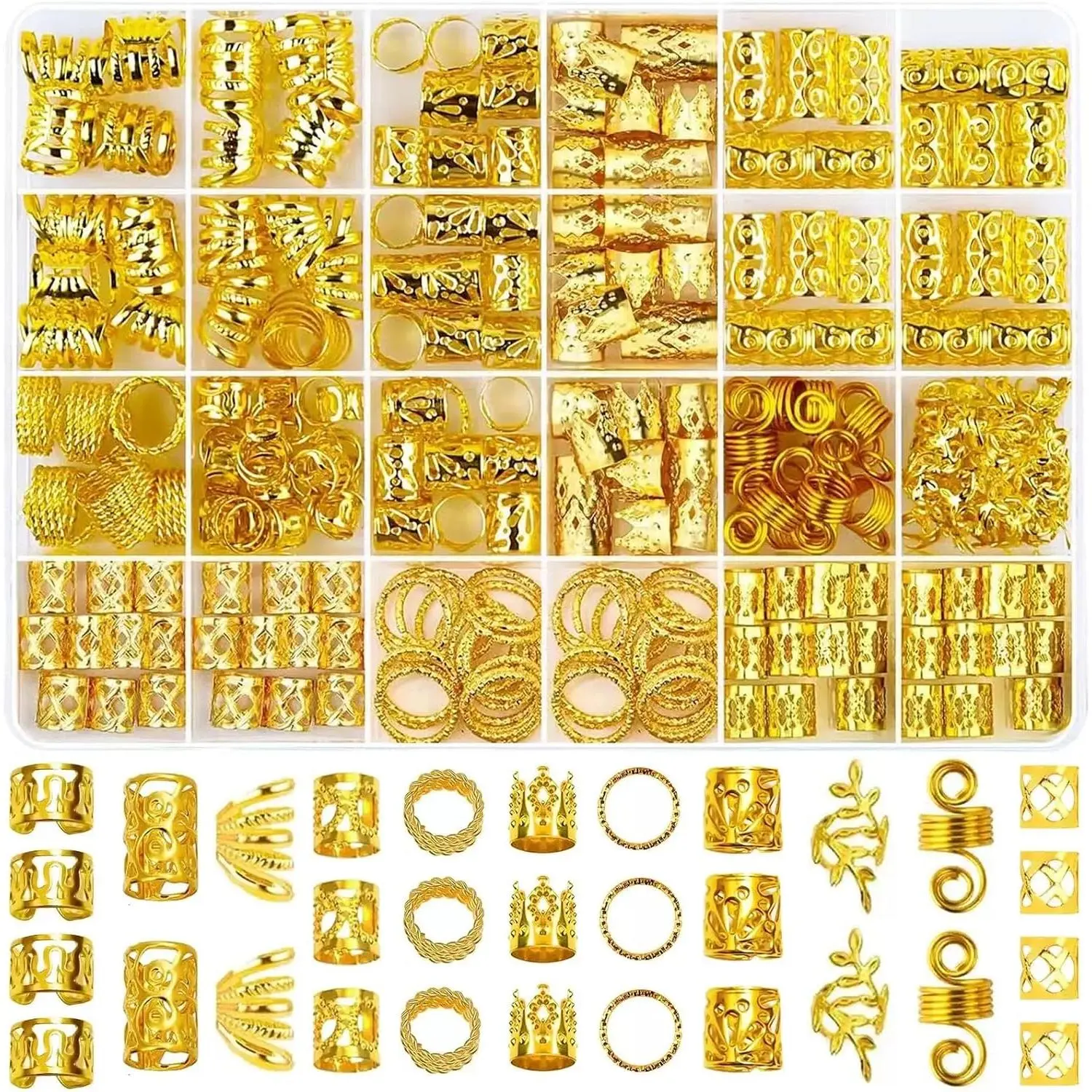 280 count  Hair  Braid, Hair Accessory, Hair Dreadlock Accessory Braid, Metal  Braids Rings Cuffs Clips for Dreadlock Accessory  Decorations