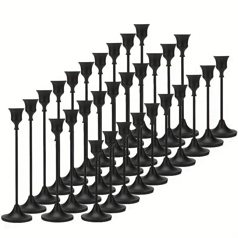 Elegant Romantic Vintage Metal Taper Candle Holders, 30-Piece Set Candle Stands, Candlestick for Wedding, Dinner, Halloween and Home Interior Decor Ornaments, Interior Decoration Accessories