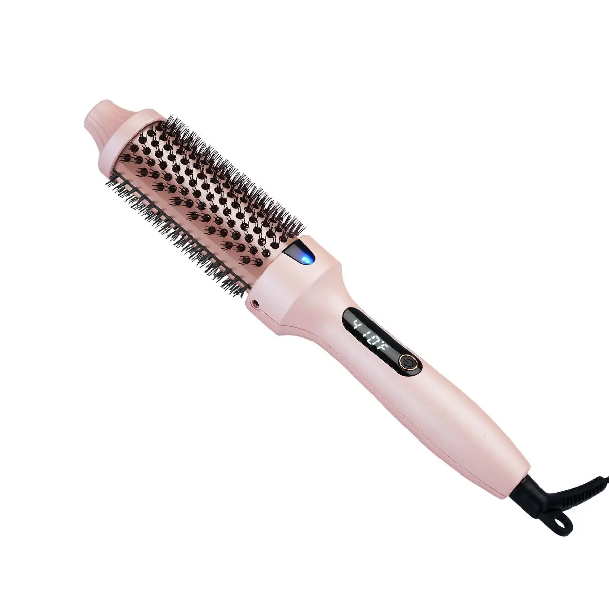 1.5 in Negative Ion Thermal Brush for Blowout - 6 Heat Settings (310°F-410°F), 110V-240V Dual Voltage, Dual PTC Ionizer, LED Display, Salon-Smooth Hair, Less Frizz, Travel-Friendly Pink Heated Round Brush, Blowoutdryerbrush, Salon Equipment