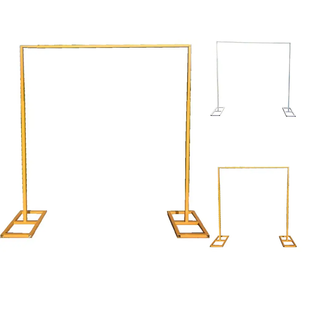 8.2FT Wedding Arch Backdrop Stand, Heavy Duty Adjustable Backdrop Stand Kit Square Wedding =Balloon Arch for Photo Booth Background