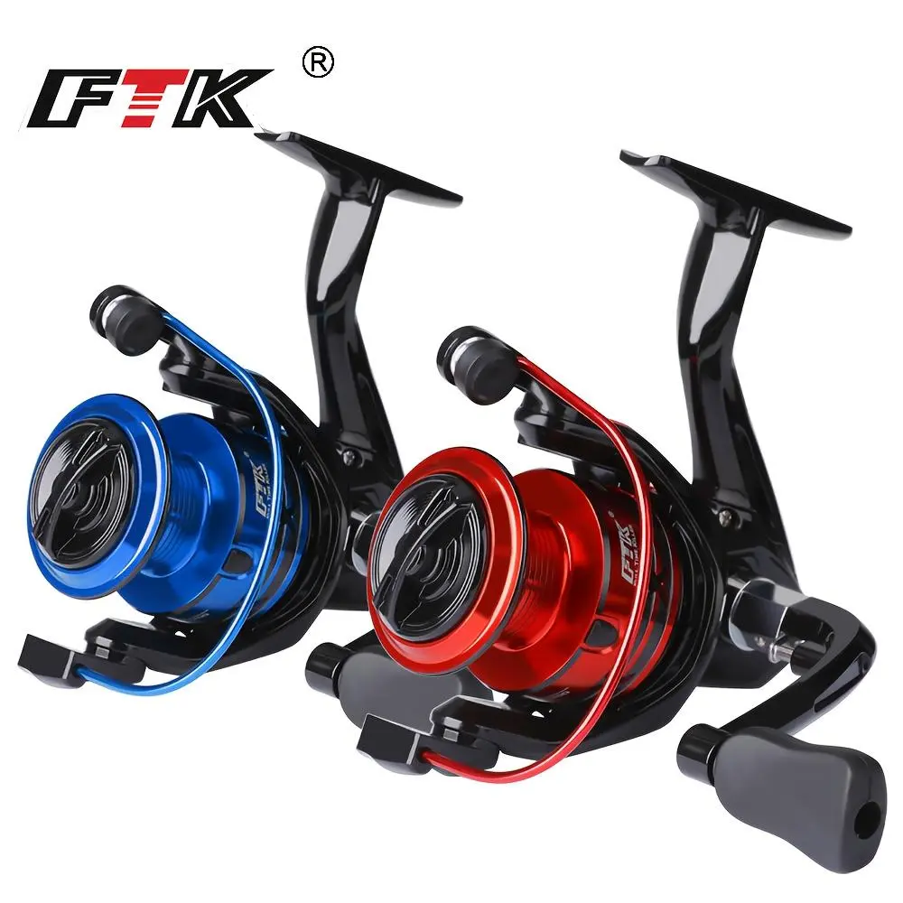 FTK Spinning Fishing Reels with Left/Right Interchangeable Collapsible Wood Handle Powerful Metal Body 5.2:1 Gear Ratio Smooth 11BB for Inshore Boat Rock Max 30kg Freshwater  Fishing best gifts