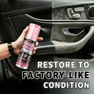 Interior Detailer Restorer & Protectant,UV Protection Against Cracking Fading,Non-Greasy Satin Finish,Waterless Spray Wax Polish Cleaner for Leather Plastic Rubber Car lnteriors &Exteriors,3.38 OZ Auto Detailing Kit Automotive Care Supplies fathersdaygift