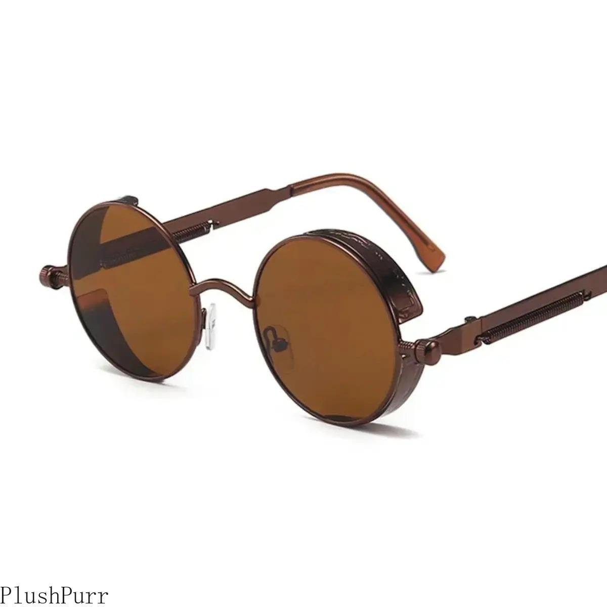 Metal Steampunk Sunglasses Men Women Fashion Round Glasses Brand Drsigner Vintage Sun Glasses High Quality Oculos De Sol UV400