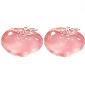 2pc Crystal Apple Figurine, Soft and Smooth, Ultra-Thin Skin, Stress Relief Toy, Sensory Play, Desk Decor, Office Gift, Non-Edible
