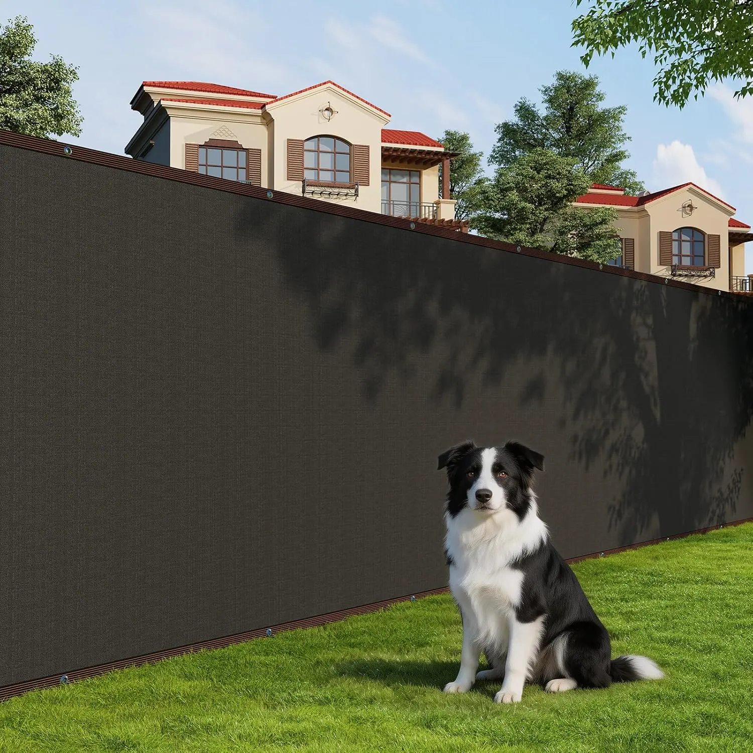 Heavy Duty Privacy Fence Screen 180 GSM HDPE Black Fence Cover with Metal Grommets & Zip Ties for Balcony, Garden, Deck, Backyard Outdoor