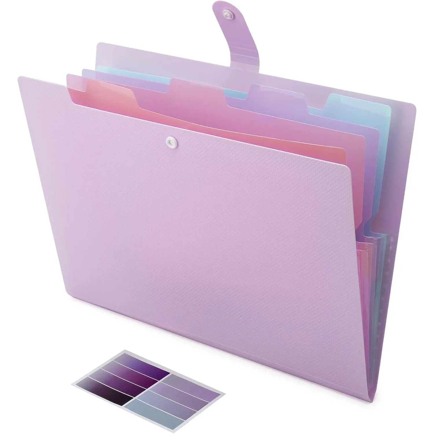 Colorful Expanding File Folder, 5 Pockets Folder with Colored Labels Portable Weave  Accordion File Folder A4 Letter Size Project Organizer Document Folder for Office School ()