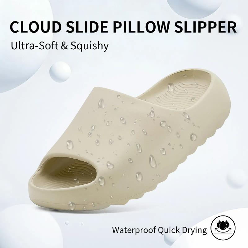rosyclo Cloud Slides for Women Men - Ultra Soft Thick Sole Pillow Slippers, Non-Slip Lightweight Foam Slippers, Waterproof House Shoes for Shower & Beach.