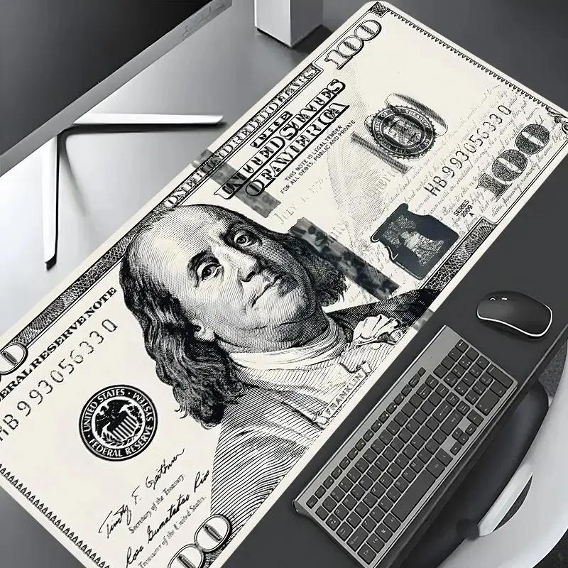 100 Dollar Bill Pattern Mouse Pad, Large Gaming Mouse Pad, Aesthetic Desktop Decoration Protective Pad, Non-slip Rubber Pad for Laptop, Desktop Computer Games, Desktop Accessory, Mousepad, Mouse Pads For Desk, Gaming Mat, Universal Mouse Pad