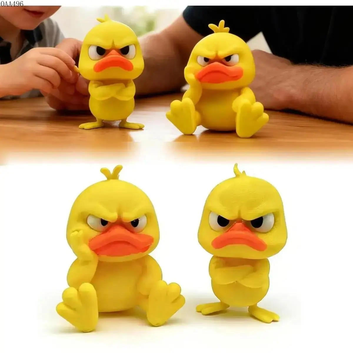 2-Piece Funny Angry Duck Figurine Set for Home Decor, Durable Resin Desktop Ornaments With Cartoon Design for Office Desks, Shelves, Cars, Dorm Rooms and Gift Giving