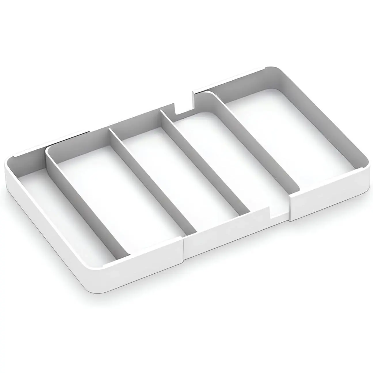 Shallow Desk Drawer Organizer, 1.73" Modular Expandable Tray | White Divider Bins For Office Stationery, Makeup & Kitchen Utensils, Fits 4.4cm Low-Profile IKEA Alex,  .