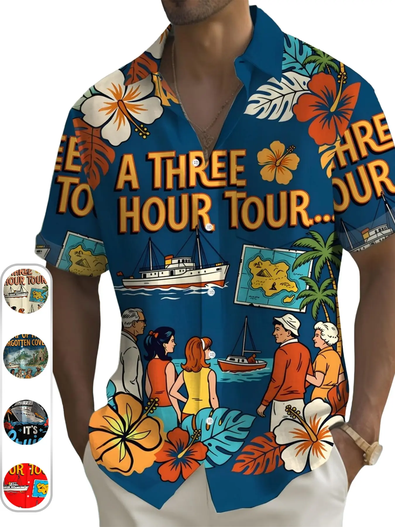 Men's Vacation Floral Tropical Travel Printed Hawaiian Collared Shirt, Short Sleeve Button Down, Breathable Sweat-Wicking, Beach Holiday Casual Best Choice, Hawaiian Tropical Patterns, Holiday limited-time offer, fast shipping.