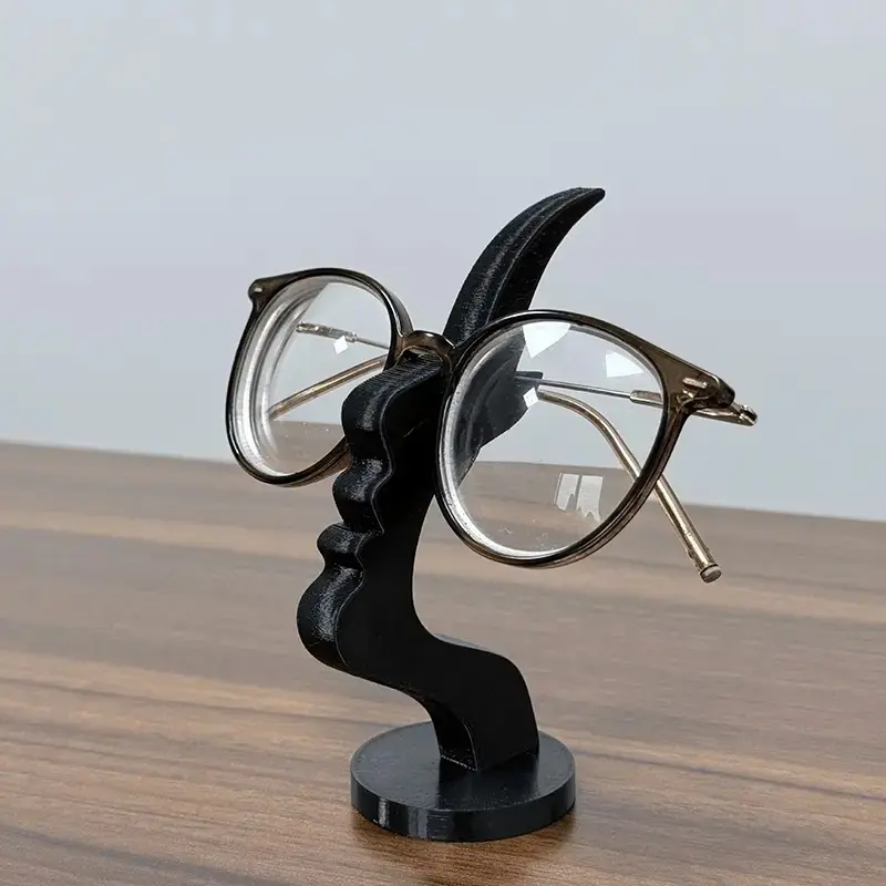 Eyeglasses Stand | Curved Glasses Holder | Minimalist Black Office Decor | Desk & Bedside Eyewear Storage | Eyewear Organizer | Gift for Men Women