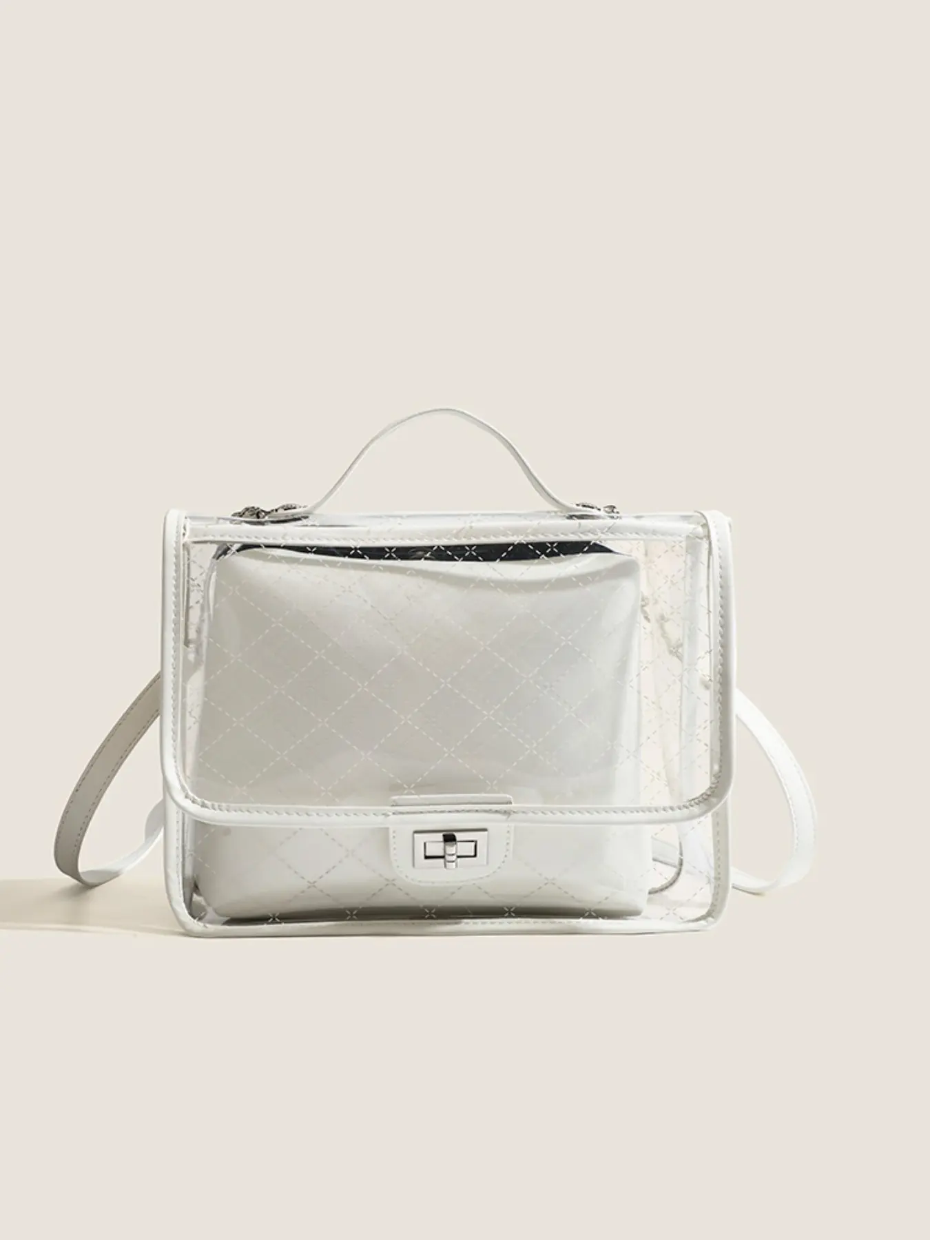 Transparent Backpack for Travel/commute, Clear Backpack 2026 Spring/summer New Stitched Women's Bag, Large Capacity Jelly Bag, Multi-Functional Crossbody Backpack