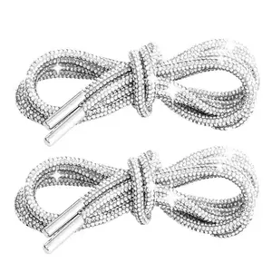 4Mm Rhinestone Glitter Drawstring Rope for Shoes Hoodies And Apparel, Sparkling Crystal Decorative String, Shiny Accessory For Daily Outfit Decoration