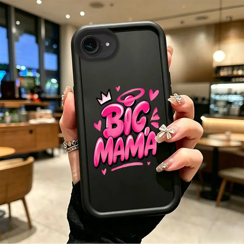 Phone case for iphone 16E 17E Gift TPU Enhanced Peotection Pink Graffiti "Big Mama" Themed Phone Case Full cover protection Celestial Eye Layered Phone Case BOJTLXGI