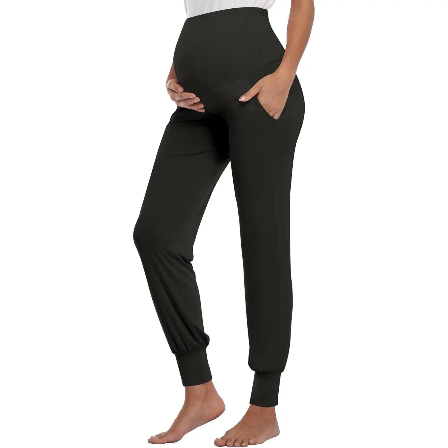 Women's Maternity Pants Stretchy Lounge Workout Sweatpants Casual Loose Comfy Pregnancy Joggers with Pockets New model clothing clothes essentials postpartum jumpsuit shorts outfit apparel wear top summer yoga bottom workwear t-shirt prenatal lingerie