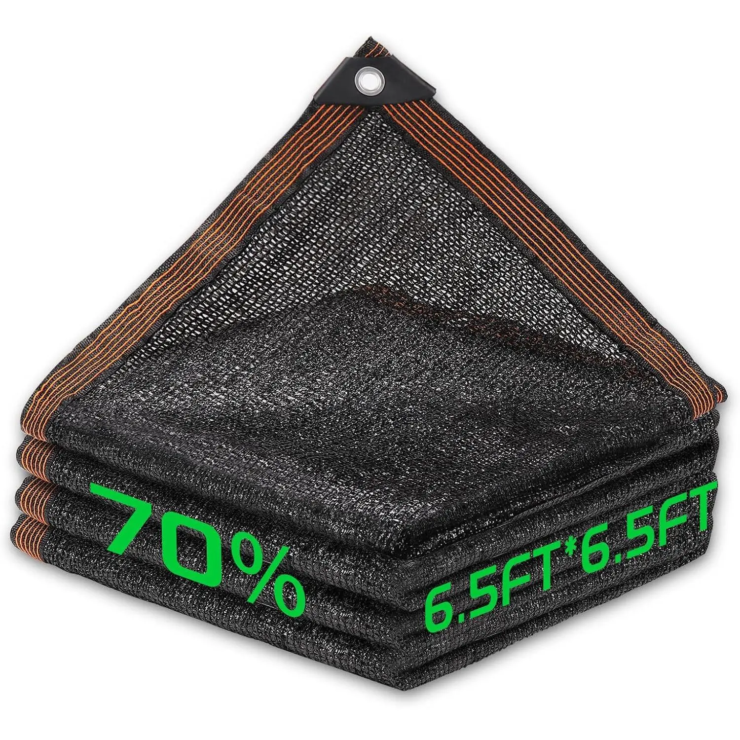 70% Shade Cloth, 6.5FTx6.5FT HDPE Mesh Tarp with Reinforced Grommets, Outdoor Sun Shade Net for Greenhouse, , Garden, Pergola, Patio, Chicken Coop(6.5FT*6.5FT)