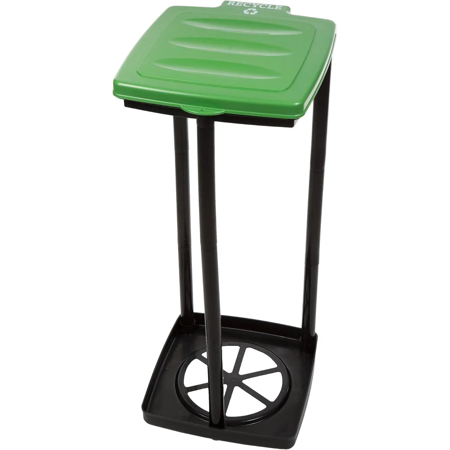 Portable Trash Bag Holder – Collapsible 13-Gallon Garbage Bin for Indoor/Outdoor Use, Camping, Recycling, and Parties – Durable Plastic Trash Can (Green)