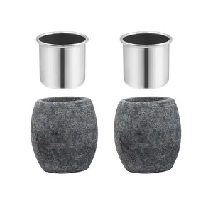 Sauna Aromatic Stone Set, Essential Oil Diffuser with Stainless Steel Bowl, Spa Accessories, Relaxing Fragrance Dispenser