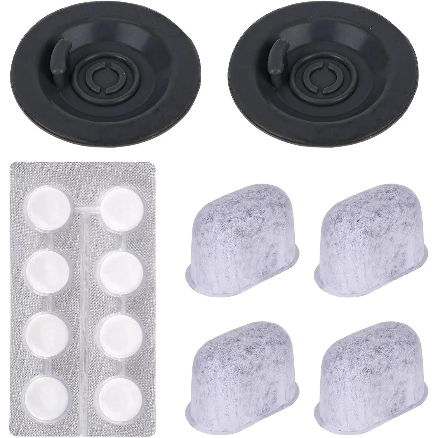 Espresso Maintenance Kit Compatible with Ninja Luxe Coffee Machine, 2pcs Silicone 54mm/2.13in Backflush Discs, 4 Water Filters & 8 Espresso Care Tablets for Daily Machine Care Cafe Accessories