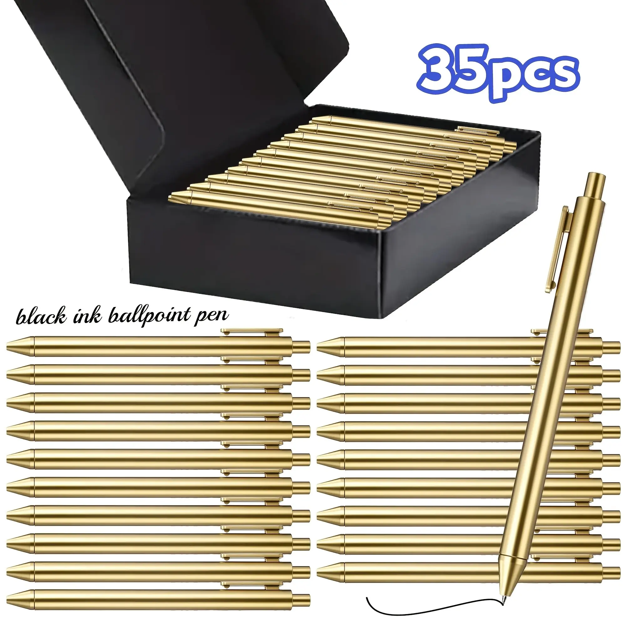 Luxury Gold/rose Gold/silver Ballpoint Pens, Aesthetic Pens, Metallic Pens, Retractable, Ink, Medium Tip (1.0mm), Smooth Writing, Ideal for Weddings, Office, School, Gifts