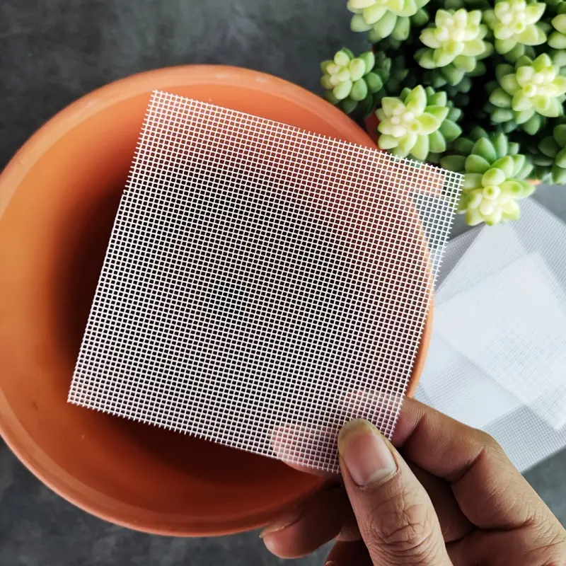 Pot grid insert to prevent soil leakage, grid insert for bottom holes, insect-proof plastic grid mat