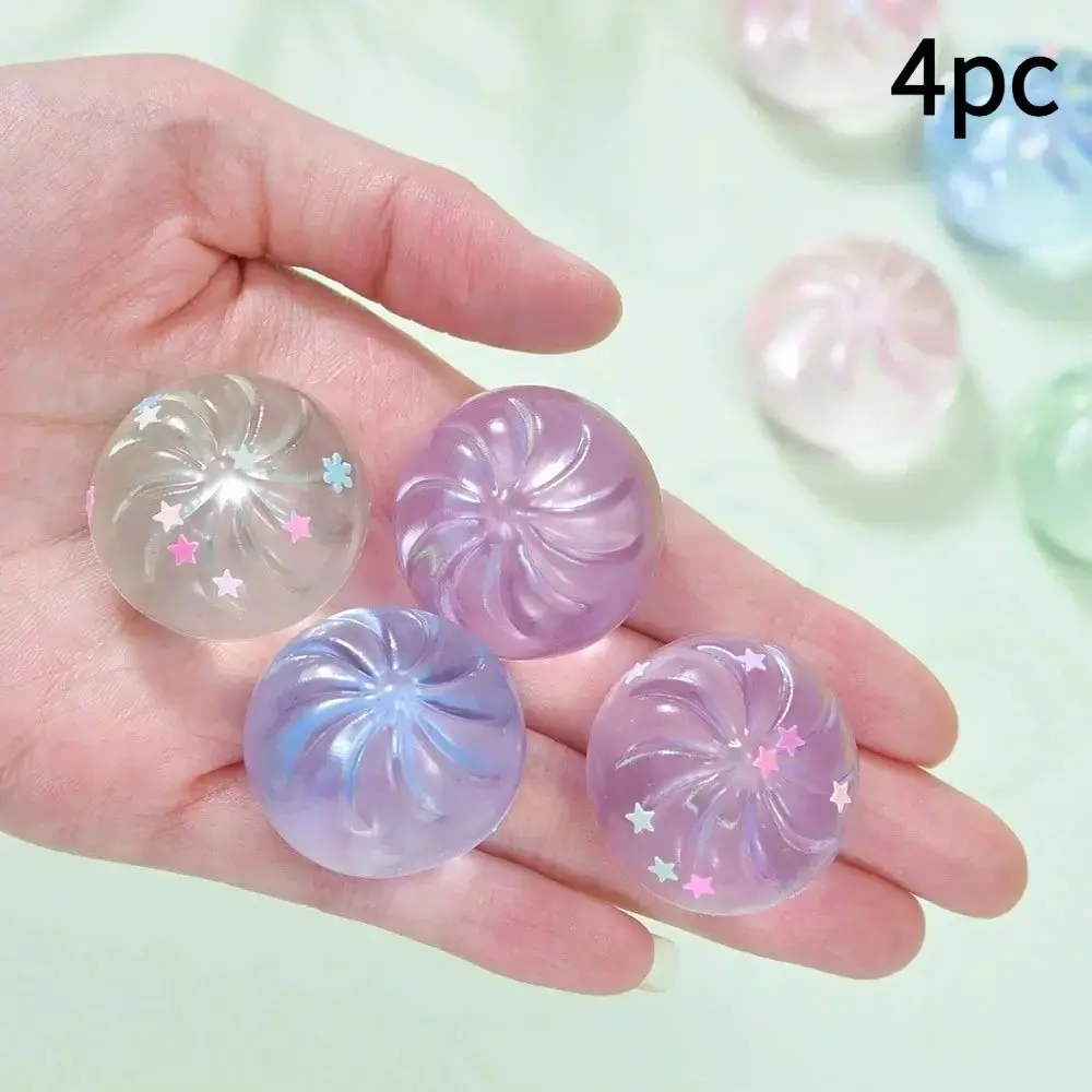 4-Pack Mini Glitter Dumpling Stress Relief Toys, Squishy Glitter Dumplings, Glitter Dumpling Squishies, Multicolor Sensory Game Set, Soft Slow-Rebound Design, Perfect for Parties and Gifts