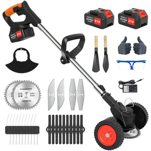 Cordless Electric Weed Wacker,3-in-1 Electric Grass Trimmer & Brush Cutter, Adjustable Pole Weed Eater with Multi-Blades for Lawn Care fathersdaygift,Women-friendly,lawn trimmer,16800RPM electric weed eater,4000 mAh Battery weed wacker cordless
