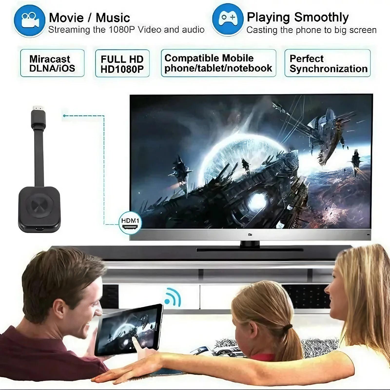 WiFi Receiver Audio Video Transmitter Phone Projector HDMI-Compatible Mirroring Screen Display Adapter for PC TV Receiver