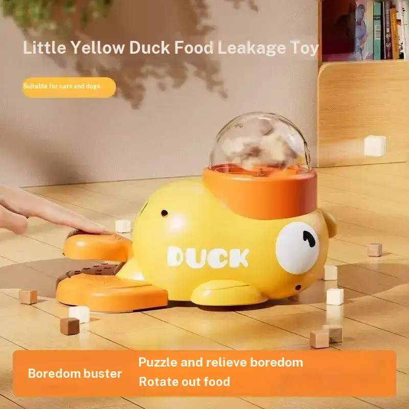 Cat Puzzle Treat Dispenser Toy, Interactive Duck Shaped Food Slow Feeder for Cats and Small Dogs Enrichment, IQ Training and Exercise 8.6 Inches, durable Duck, Cat snacktime, pet gift small medium dog tiktokshopspringglowup SummerVibes petlovers summer