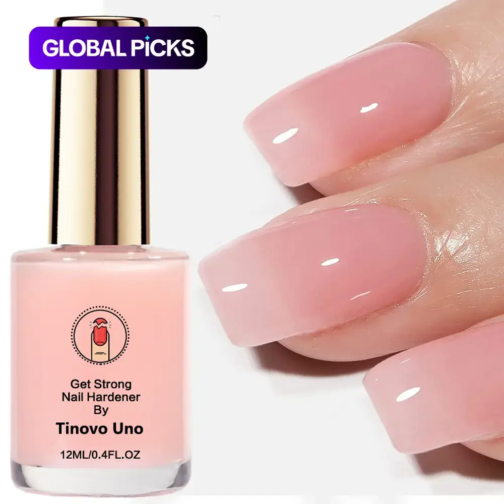Tinovo Uno Get Strong Nail Builder Strengthener 12ml, Nail Products, Natural Pink LED Gel Polish, Fast-Drying & Long-Lasting Glossy Finish, Gentle Nail Care Solution for Weak & Thin Nails, Nail Repair Solution, Nail Care Liquid