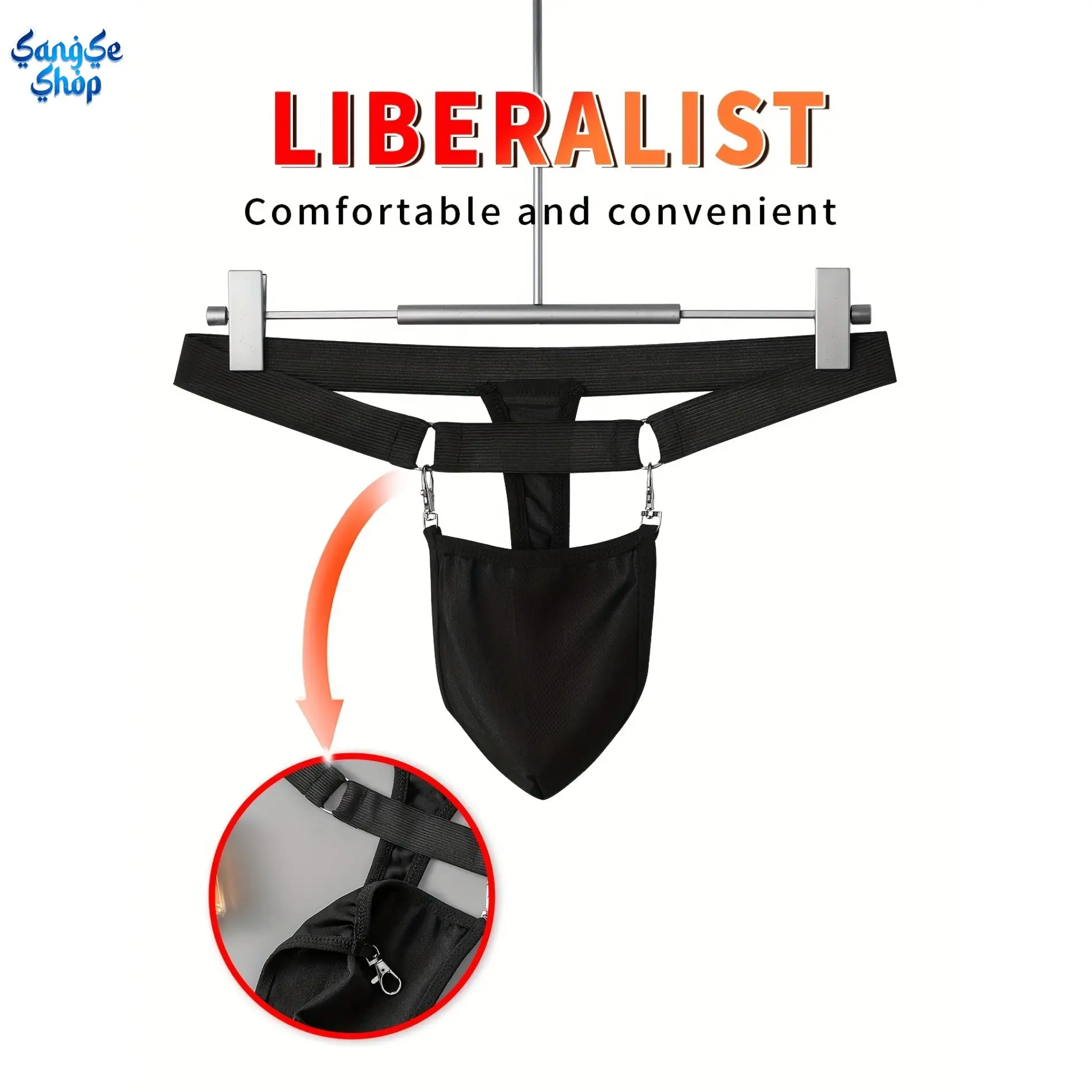 Men's Sexy T-Back Thong Underwear, Plain Stretch Fabric with Double Rings and Adjustable Straps for a Comfortable Fit, T-Back Briefs, Thong Cutout, Menswear, Male Underwear, Plain Cut