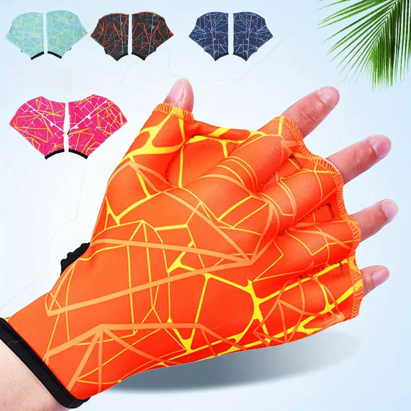 Unisex Breathable Swimming Webbed Gloves (1 Pair) - Water Sports Training Equipment with Secure Wrist Strap, Propulsion Boost Hand Flippers for Men's Fitness, Water Sports Training Hand Flippers, Sporty Swimming
