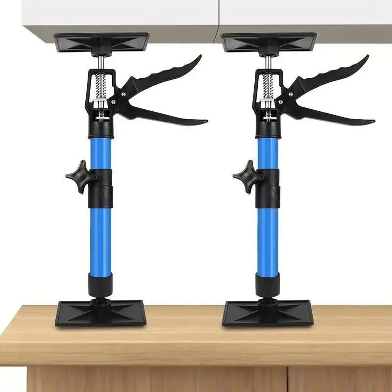 Adjustable Drywall Lift, Telescoping Support, Cabinet Jack Set, Manual Operation, Press and Release Mechanism, Heavy Duty Rotatable Anti-slip Base for Construction