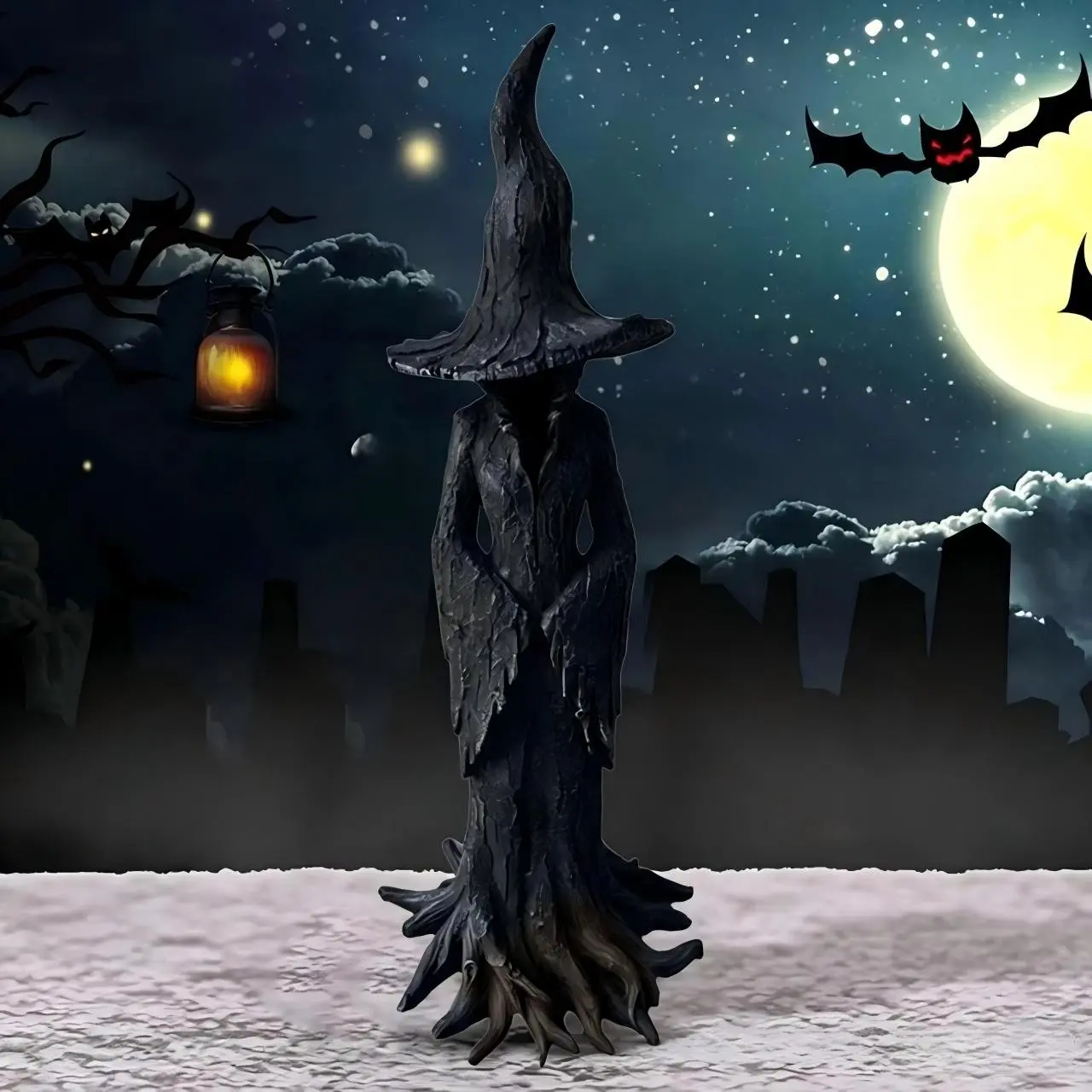 Cracker Barrel Witch Statue Halloween Resin Ornament, Personalized Home Decor, Decorative Figurines, Unique Witch Sculpture for Festive Decoration