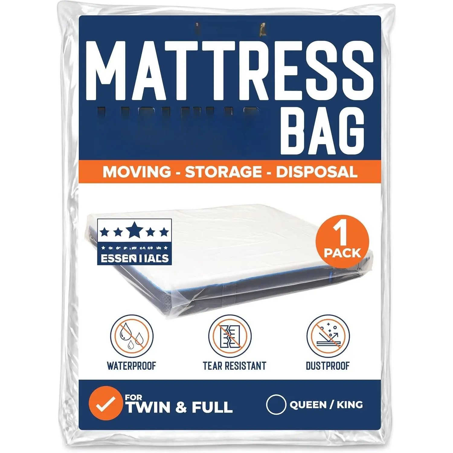 Mattress Bags for ,  & Full Size Mattress Bag for Storage, Plastic Cover for Bed Storage & Disposal, Mattress  Bag Full Size Protector