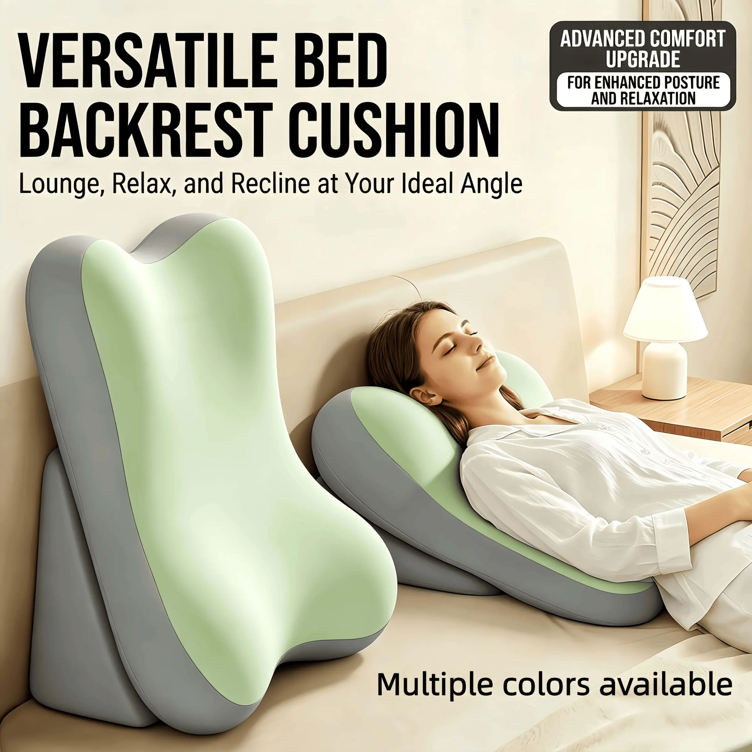 2027 New Arrival - Anti-snoring - Prevents acid reflux - Ergonomic memory foam wedge pillow set - Adjustable lumbar support pillow, multi-functional for reading, driving, sitting, lying down, sleeping and playing, two-piece split anti-slip design.
