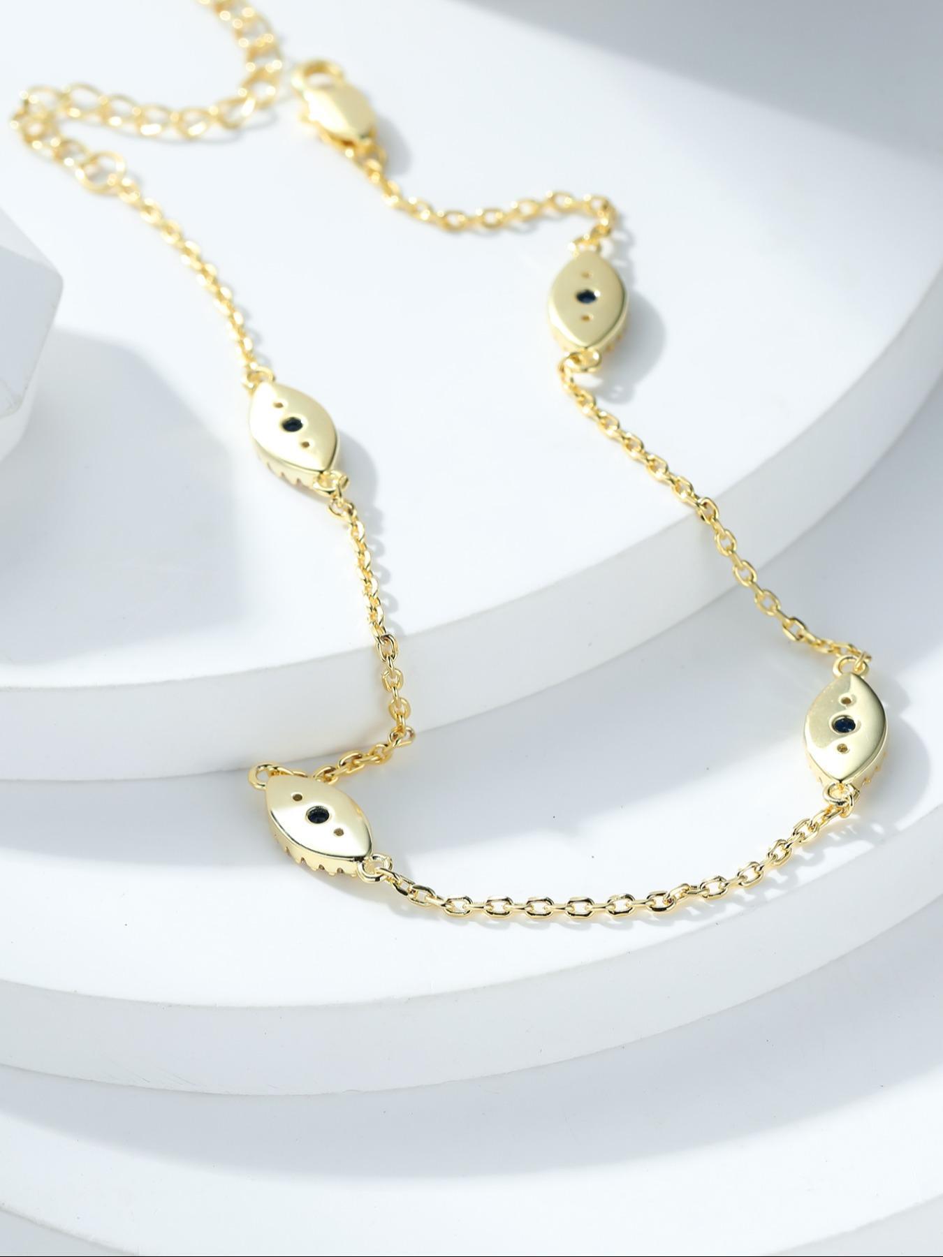 Luxury Exquisite Multi-color Synthetic Zirconia Devil's Eye Decorative Anklet, Fashionable Jewelry for Women, Birthday Gift for Girlfriend