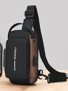 Anti-Theft Backpack with USB Port, Waterproof Crossbody Design, Unisex Security Storage Bag, Password Lock, Portable Chest Bag