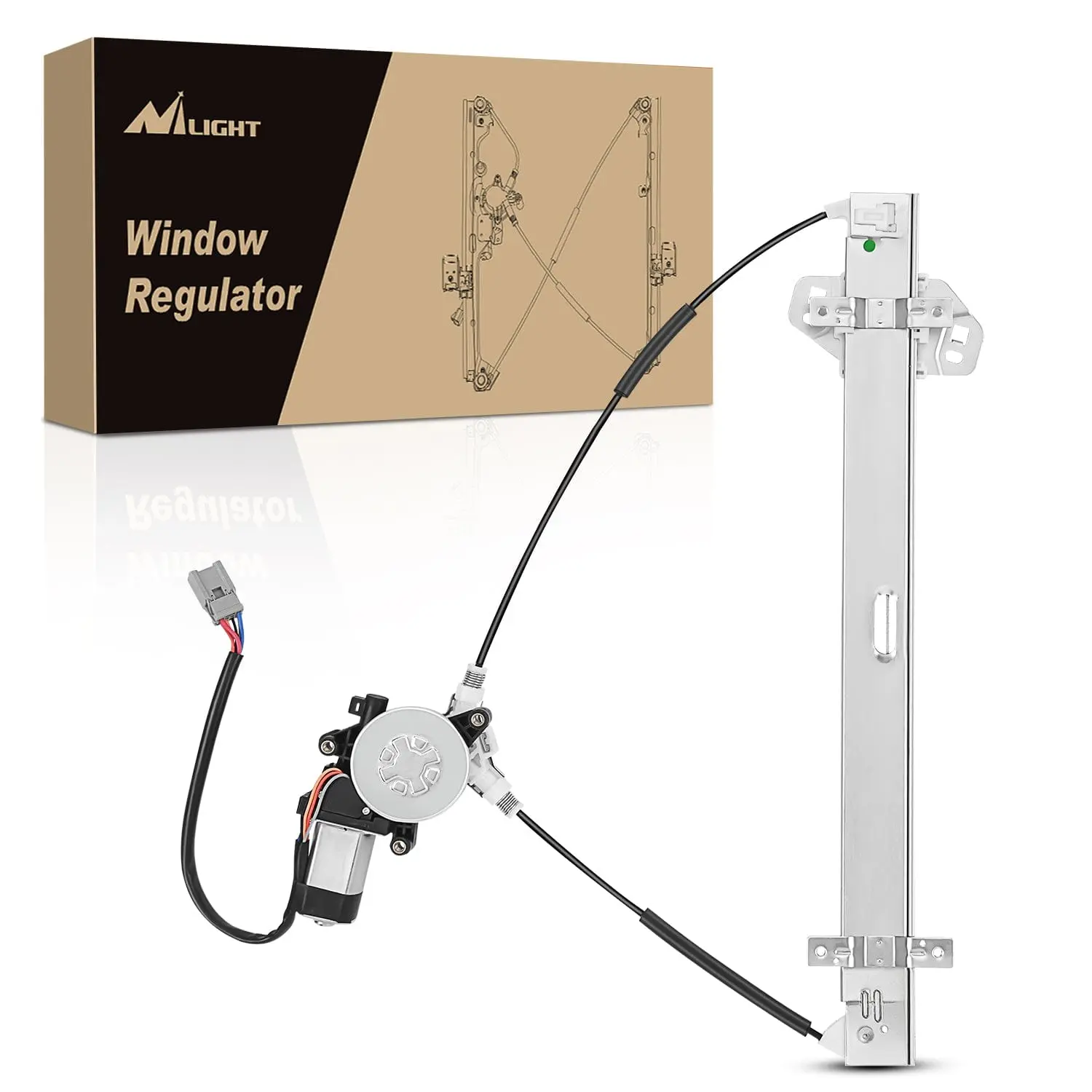 Nilight Copper Iron Power Window Regulator with Motor Assembly - Plug-N-Play Window Control Replacement for Honda CR-V 2002-2006, Front Driver Side, 741-302, Motorized, Powerful