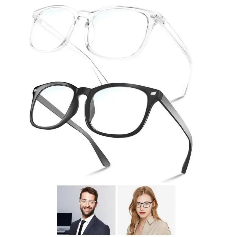 Classic Rectangle Eyeglasses, Unisex Lightweight PC Frame with HD Anti-Blue Light Lenses, Durable Stylish Eyewear for Computer & Gaming, Classic Fashion Glasses, Lightweight Eyewear, Pc Frame Eyewear
