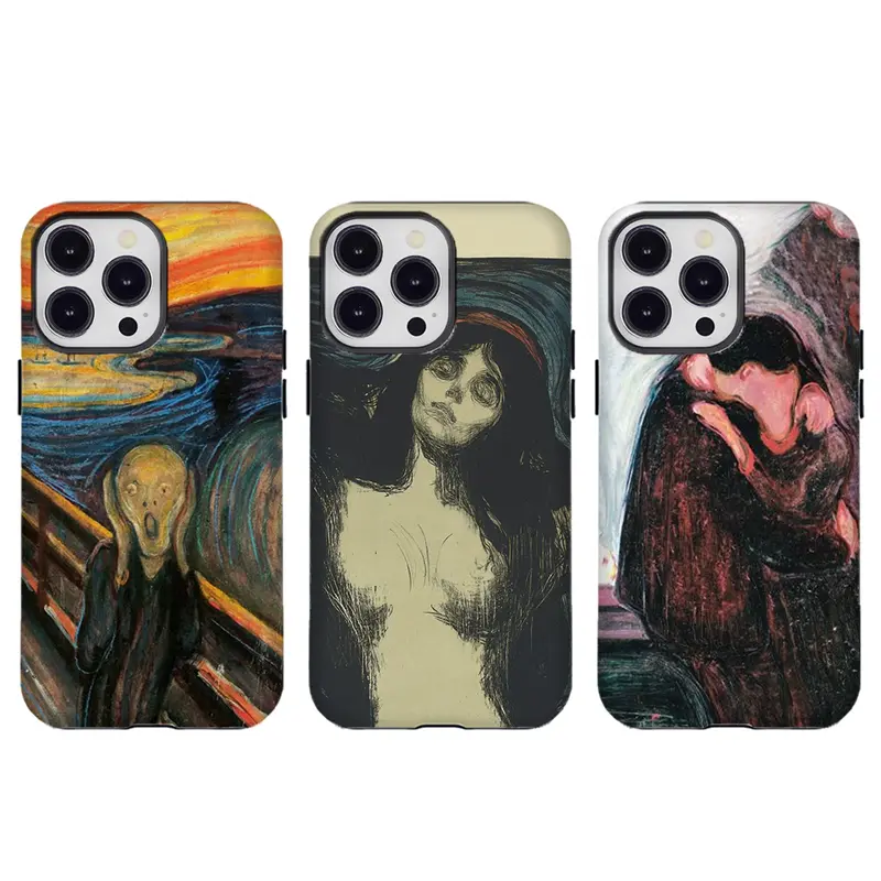 Edvard Munch The Scream Fine Art Oil Painting Custom Smartphone Case - Dark Academia Aesthetic Wireless Mobile Phone Accessory with Shock-Absorbing Protection, Compatible for iPhone 17/16/15/14/13/12/11 and for Samsung Galaxy S21-S25, Fine Art Lover Gift