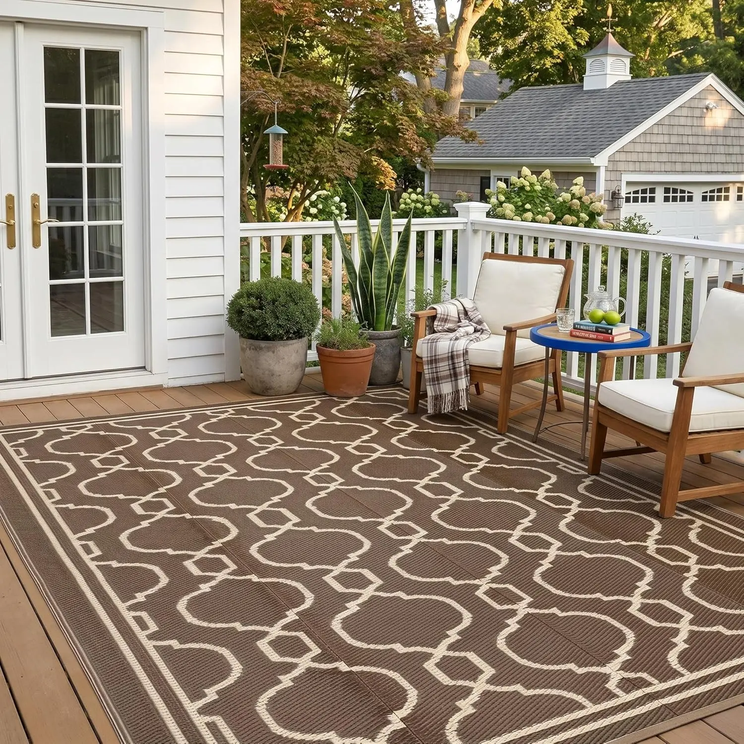 Gaomon Polypropylene Outdoor Waterproof Rug - Foldable, Reversible Plastic Straw Mat with Sun Protection, Fade Resistance for Patio, Camping, Fade Resistant Outdoor Mats