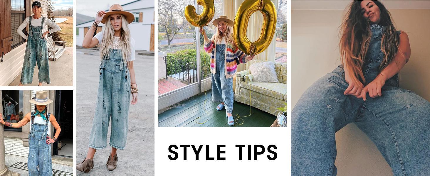 Imily Bela Women's Denim Overalls Casual Jumpsuits Loose Fit Adjustable Strap Distressed Bib Jeans Overall Jumpsuits woman jumpsui