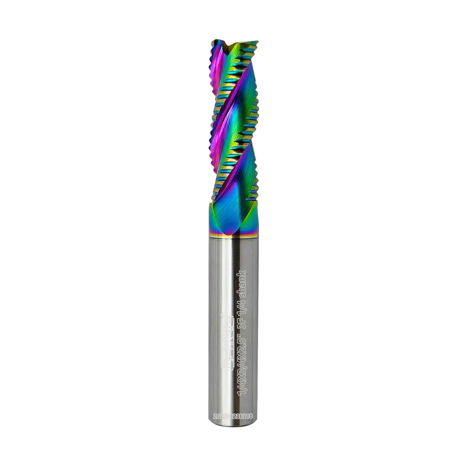 Tools Tools Roughing End Mill, DLC Diamond-Like Coating Carbide Milling Cutter for Aluminum, Copper, Magnesium Alloys, Composite Materials, 3 Flute, 1/4" Shank（1 Piece, 1/4"-2.5" L）