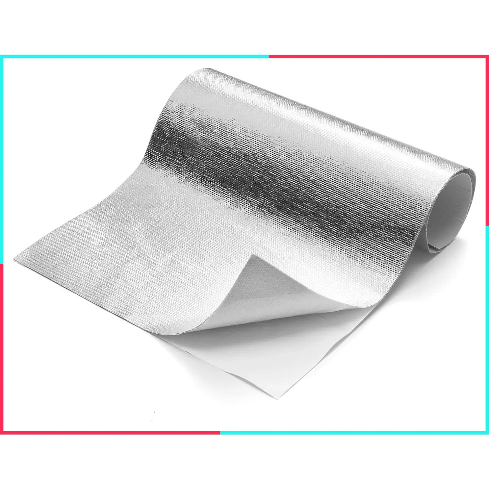 Aluminized Heat Shield Mat Thermal Barrier Adhesive Backed Heat Blanket 12'' x 24'' - Fiberglass Insulation Reflective Material for High Temp Protection