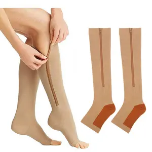 Unisex Knee High Calf Compression Stockings Breathable Moisture Wicking Pressure Socks for Running Cycling Hiking Gym Fitness Travel Outdoor Sports Daily Wear