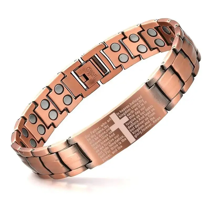 Copper Magnetic Bracelet for Men Women, Adjustable Magnetic Wristband, Classic Everyday Jewelry Gift for Him Her